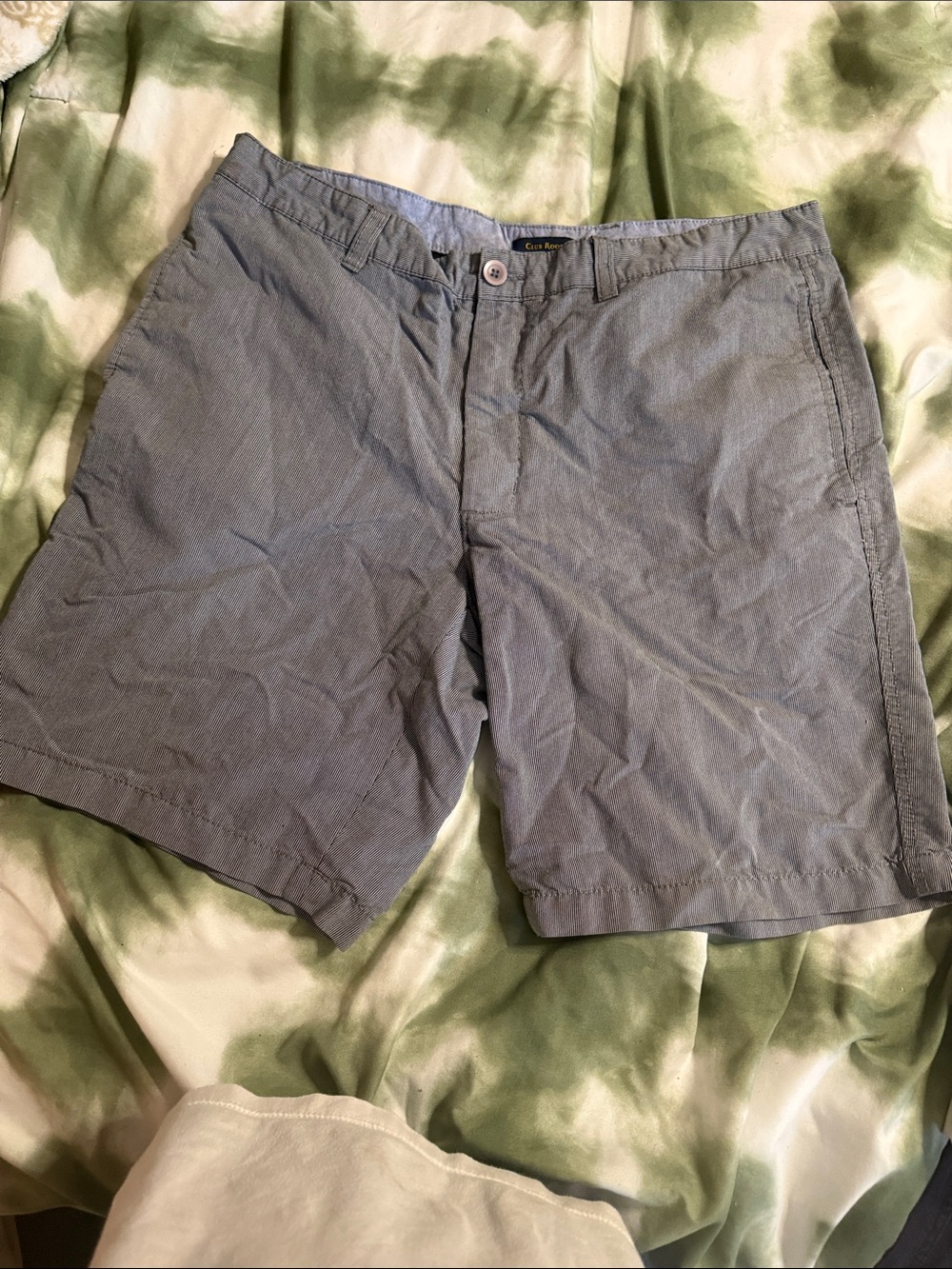 Club Room Men's Slate Blue Flat Front Chino Shorts